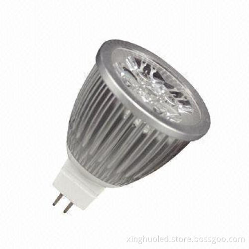 5W MR16 12V LED spotlight, 12V DC/AC, adopts 45mil Bridgelux LEDs as the light source, not dimmable